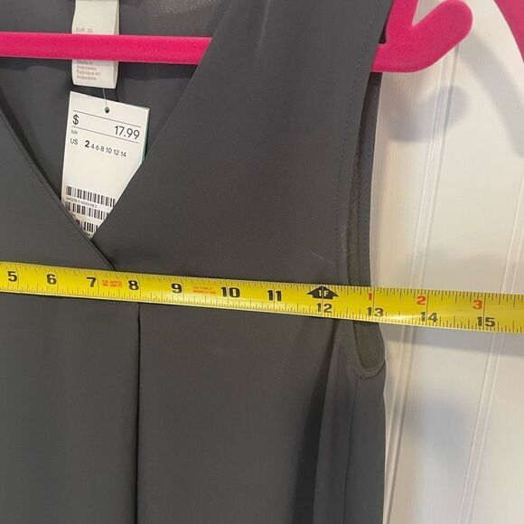 H&M long silky gray top/Cami size 2 - Picture 3 of 4